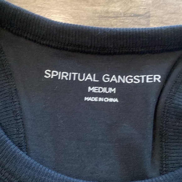 Spiritual Gangster Womens Ribbed Tori Crop Tank, Black NWT - Picture 6 of 8